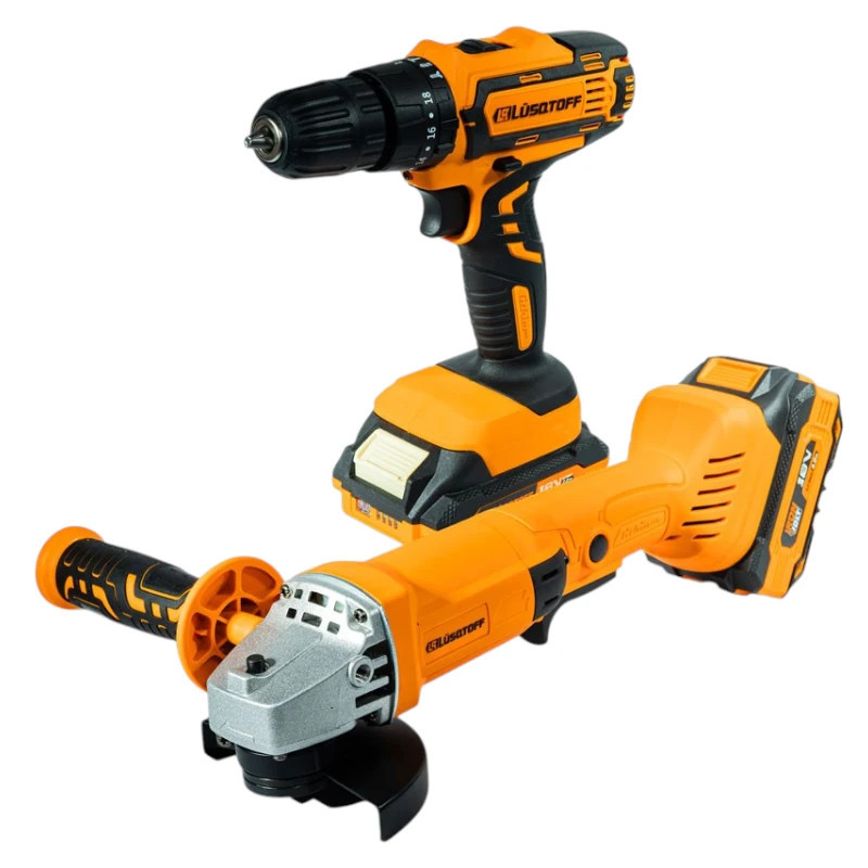 Combo amoladora + taladro LUSQTOFF a bateria 18v
