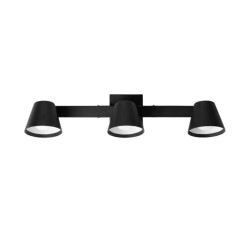 Aplique SAN JUSTO cabezal OSTENDE cónico orientable 3 luces GU10 negro