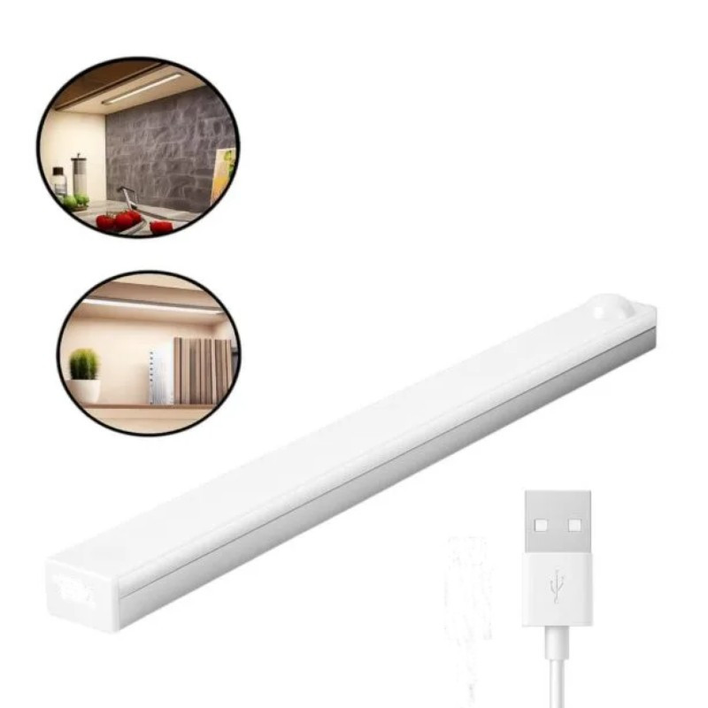 Listón led ILUMROS bajo alacena USB c/sensor 20cm 1.8W 6500K luz fría