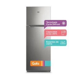 Heladera GAFA HGF311P Top Cíclica puerta reversible 311 litros plata