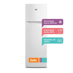 Heladera GAFA HGF252B Top Cíclica puerta reversible 252 litros blanca
