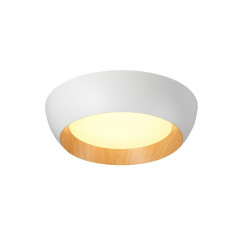Plafón led MARKAS ABEONA 30W 3000K luz cálida 40cm blanco detalle madera
