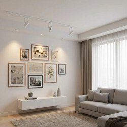Aplique 180° ILUMINACIÓN LAVY RIEL para 1 luz GU10 cabezal regulable blanco