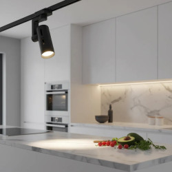 Aplique 180° ILUMINACIÓN LAVY RIEL para 1 luz GU10 cabezal regulable negro