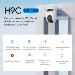 Cámara de seguridad EZVIZ H9C doble lente 3+3MP 2k con visión nocturna