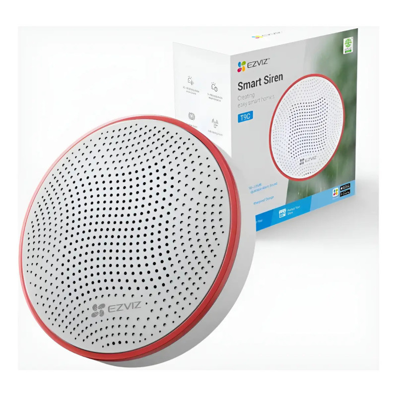 Sirena inteligente EZVIZ T9C IP54 con alarma antimovimiento 90-105dB