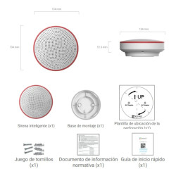 Sirena inteligente EZVIZ T9C IP54 con alarma antimovimiento 90-105dB