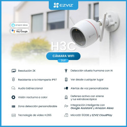 Cámara de seguridad EZVIZ CAMARA H3C 3MP IP67 con detección inteligente