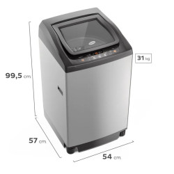 Lavarropas automático GAFA FUZZY FIT carga superior 7kg 750rpm plateado