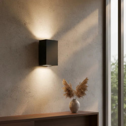 Aplique ARTELUM NICO bidireccional para 2 luces GU10 negro