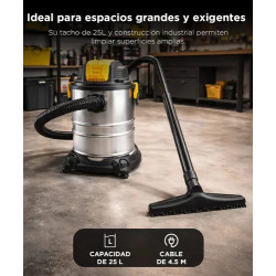 GADNIC ASPIRADORA ASP00054 -MG500 25 LITROS 1200W 17KPA TACHO SIN BOLSA