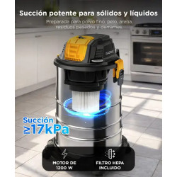 GADNIC ASPIRADORA ASP00054 -MG500 25 LITROS 1200W 17KPA TACHO SIN BOLSA