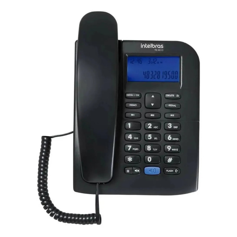 Teléfono Intelbras de mesa TC 60 con identificador de llamadas negro