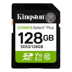 KINGSTON MEMORIA MICRO SD 128GB CANVAS SELECT PLUS MICROSDCX SDCS3/128GB