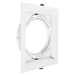 Artefacto de embutir MACROLED cardánico para 1 luz AR111 c/zocalo blanco