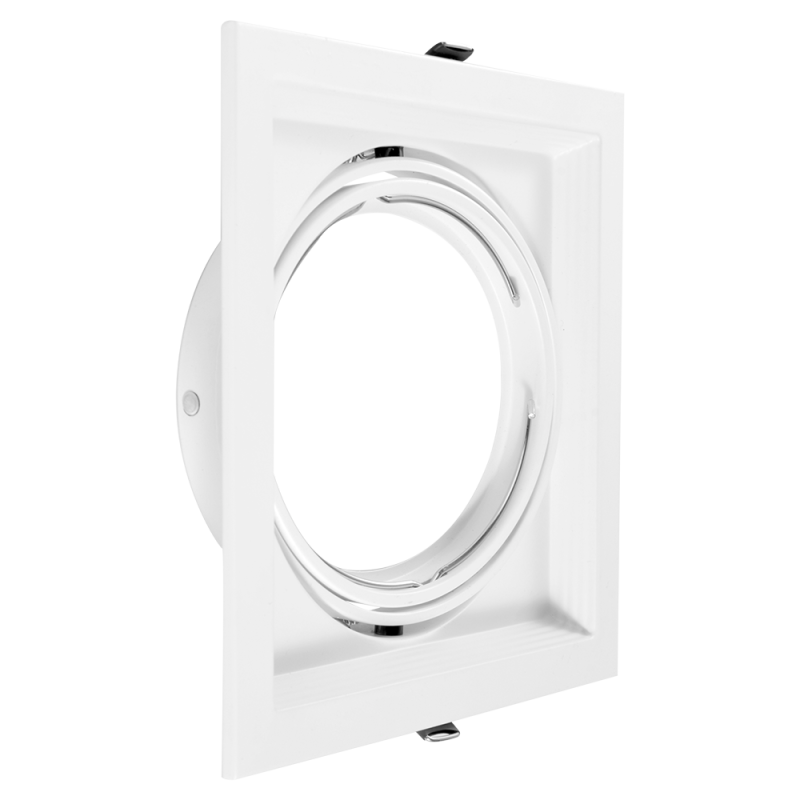 Artefacto de embutir MACROLED cardánico para 1 luz AR111 c/zocalo blanco