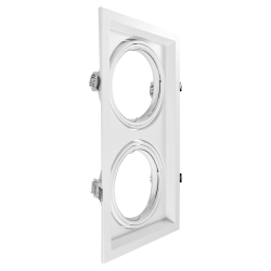Artefacto de embutir MACROLED cardánico para 2 luces AR111 c/zócalo blanco