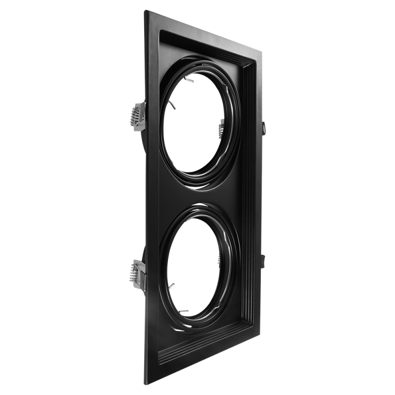Artefacto de embutir MACROLED cardánico para 2 luces AR111 2 luces negro