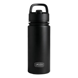 Botella térmica LUMILAGRO ETW031 tapón rebatible 530ml acero inoxidable negro