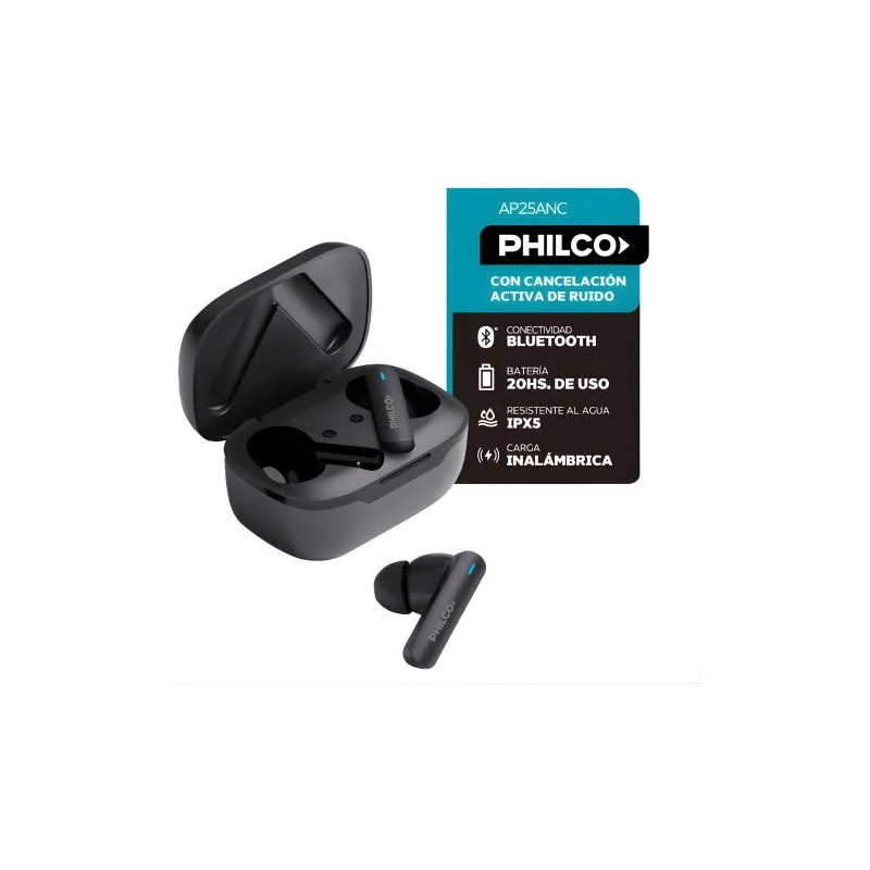 Auricular Philco TWS bluetooth recargable  94AP15TWSB negro