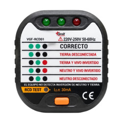 Comprobador de polaridad GRALF 220V enchufable VGF-RCD01