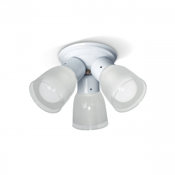 Aplique SAN JUSTO LUJAN para ventilador con tulipa policarbonato 3 luces E27 blanco