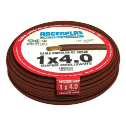 Cable unipolar ARGENPLAS 4,0mm2 marron CLASE 4 IRAM 2183 rollo