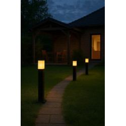 Farol F.W. cuadrada para 1 luz E27 50cm negro