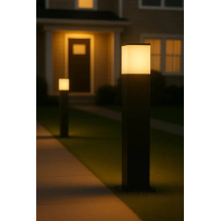 Farol F.W. cuadrada para 1 luz E27 50cm negro
