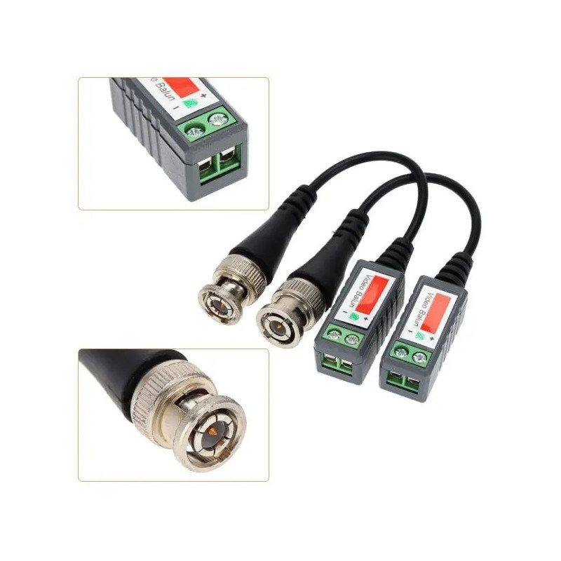 KIT 2 BALUN DE VIDEO PASIVO BNC A BORNERA DAHUA