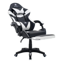Silla gamer NETMAK NM-SG907 CON APOYA PIES Y MASAJEADOR NEGRO