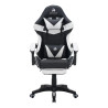 Silla gamer NETMAK NM-SG907 CON APOYA PIES Y MASAJEADOR NEGRO Y BLANCO