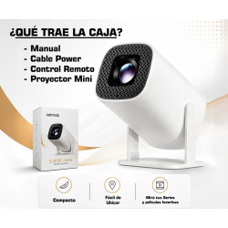 PROYECTOR MINI SMART ANDROID 14 HASTA 150 4K WIFI BLUETOOTH NM-PR500 NETMAK