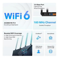 Router Wi-Fi 6 TP-LINK DUAL BAND MULTI GIGABIT AX55 AX3000