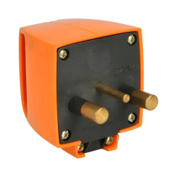 Ficha industrial 2 x 32a salida lateral con tierra