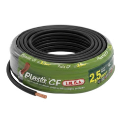Cable unipolar IMSA 2,5mm2 rollo negro CLASE 5 IRAM 2183