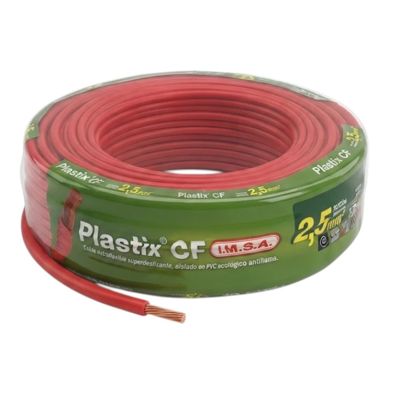 Cable unipolar IMSA 2,5mm2 rollo rojo CLASE 5 IRAM 2183