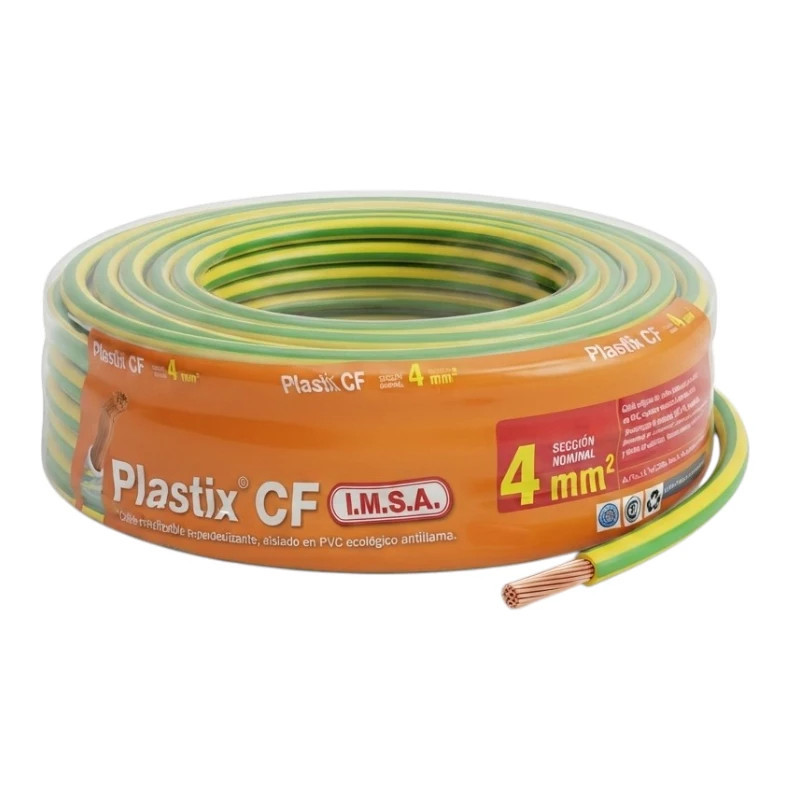 Cable unipolar IMSA 4,0mm2 rollo verde/amarillo CLASE 5 IRAM 2183