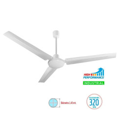Ventilador de techo LILIANA VTHI503 industrial 3 paletas metalicas blanco