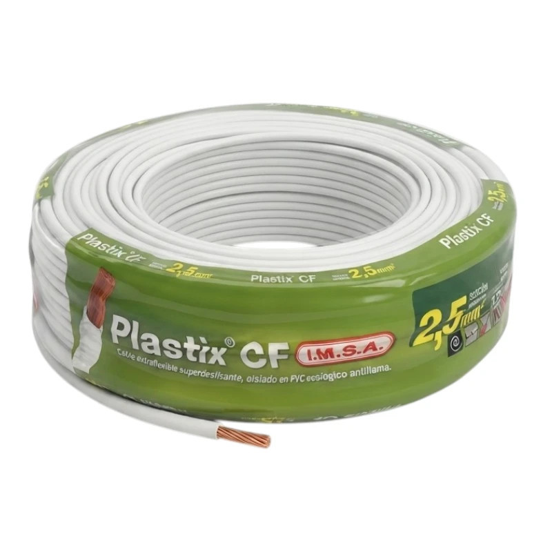 Cable unipolar IMSA 2,5mm2 rollo blanco CLASE 5 IRAM 2183