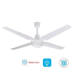Ventilador de techo LILIANA VTHB114 con Luz 48'' 4 paletas metálicas blanco