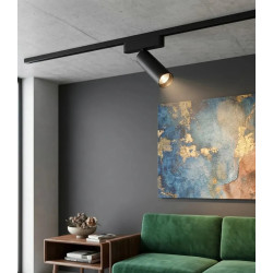 Cabezal móvil MACROLED SKYLINE para riel magnético DC48V 36º 7W 2700K dim negro