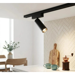 Cabezal móvil MACROLED SKYLINE para riel magnético DC48V 36º 7W 2700K dim negro