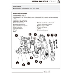 Hidrolavadora ULTRACOMB HDL-800 1600W 360L/H
