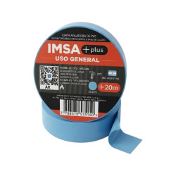 Cinta aisladora IMSA pvc 19mm por 20 metros celeste