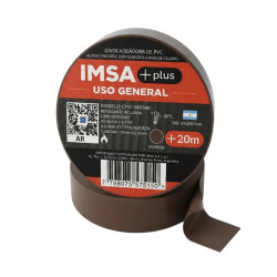Cinta aisladora IMSA pvc 19mm por 20 metros marron