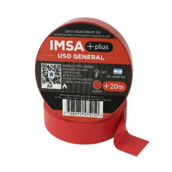 Cinta aisladora IMSA pvc 19mm por 20 metros rojo