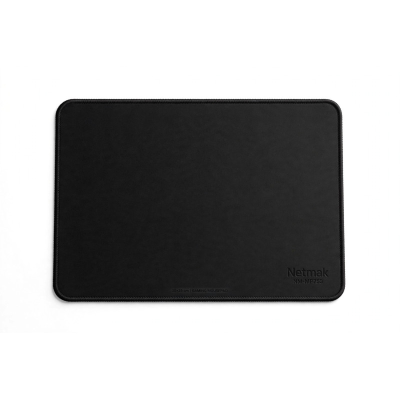 Pad Mouse Gamer Borde Cosido Negro 30x25 cm Netmak NM-MP753