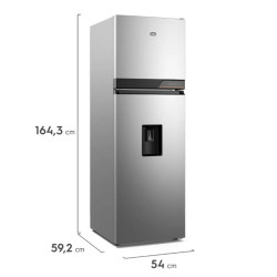 Heladera GAFA HGNW255P top freezer no frost dispenser 257 litros inverter plata