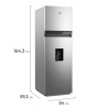 Heladera GAFA HGNW255P top freezer no frost dispenser 257 litros inverter plata